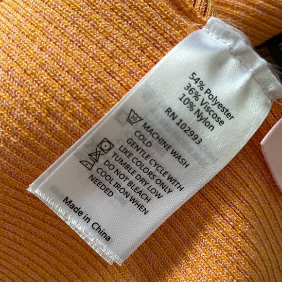 Ronny Kobo Collection Orange Mock Neck Cut Out Tank Top - Picture 6 of 7